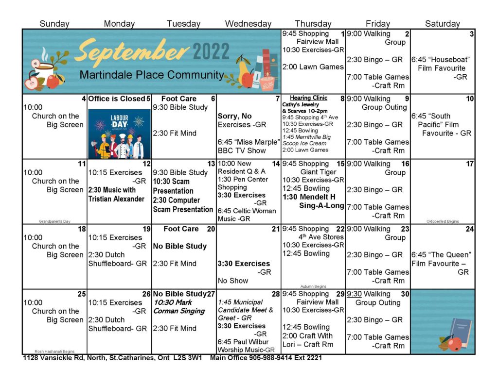 Calendar | Martindale Place